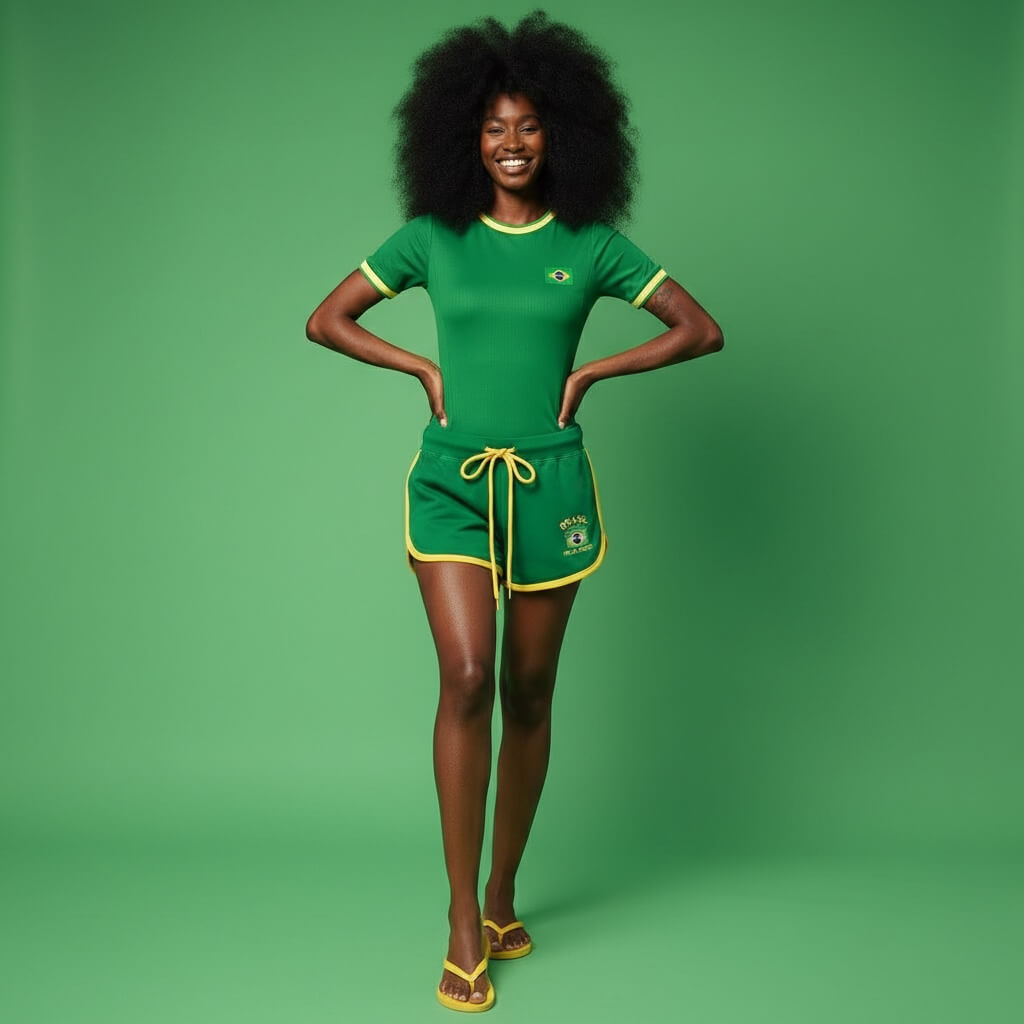 Short Bordado Brasil