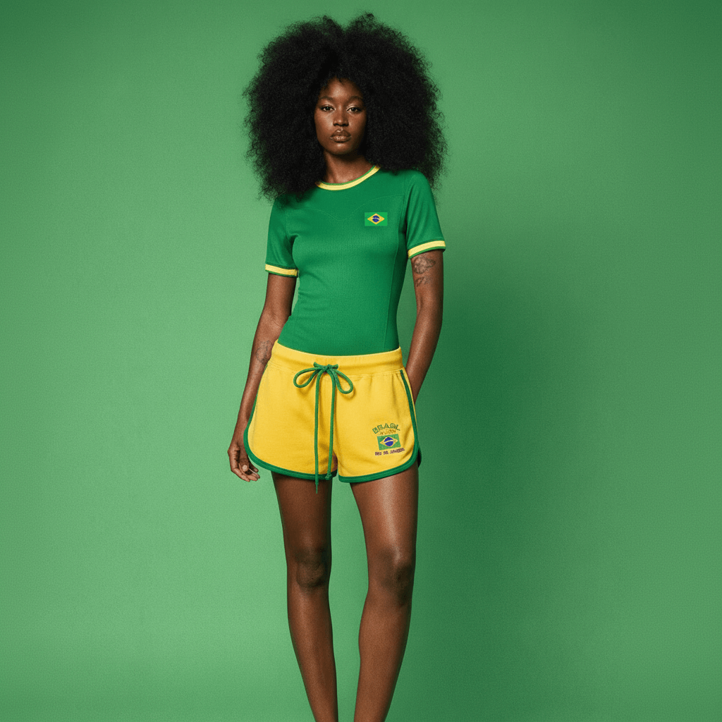 Short Bordado Brasil